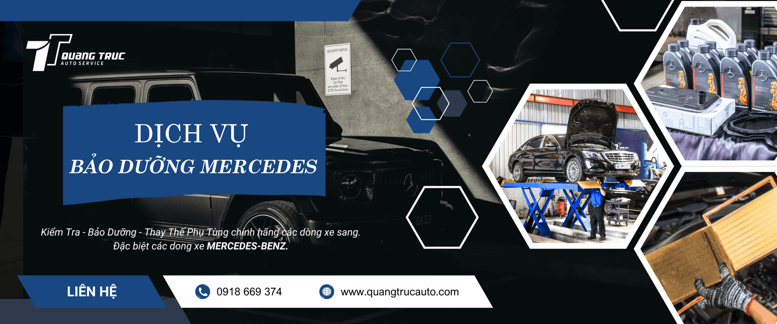 banner dịch vụ bảo dưỡng xe Mercedes