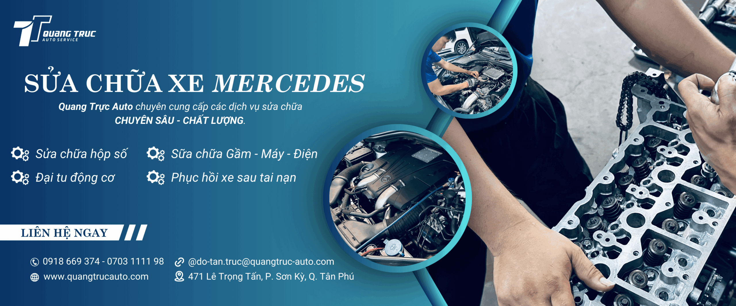 banner dịch vụ sửa chữa xe Mercedes
